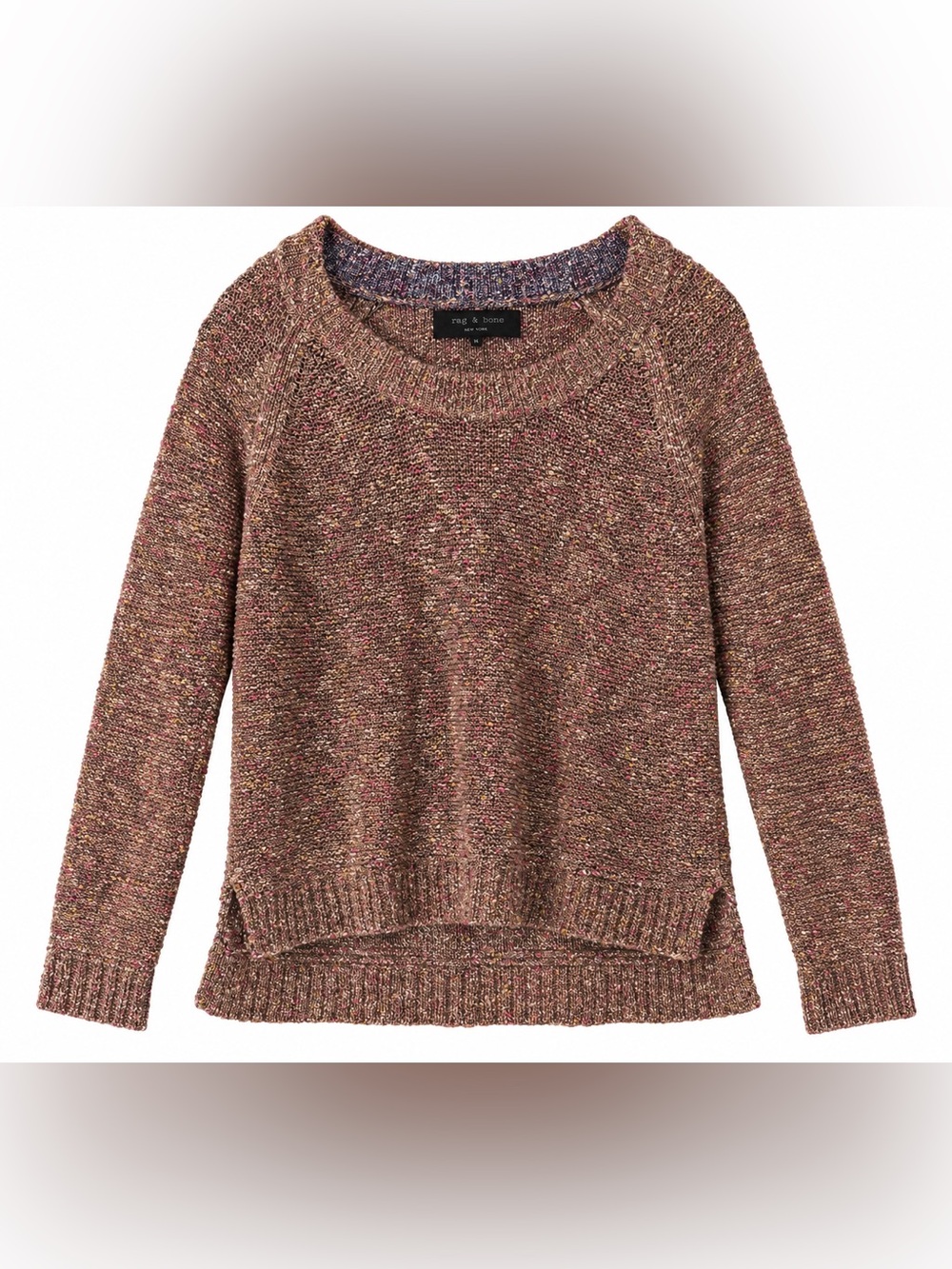 rag & bone Speckled Crewneck Sweater in Rose-Multi